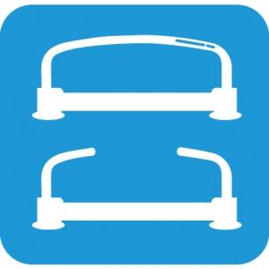 Coppia maniglioni di spinta retrattili per lato testa/piedi + Maniglione di spinta chiuso per lato testa e per lato piedi Barelle SLIM