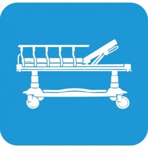 Struttura barella SLIM 4 sezioni - h. var. su colonne - Sponte a compasso verticali - Trend/ant