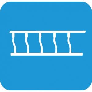 Coppia sponde smontabili a compasso montanti in nylon - complete di morsetti di fissaggio