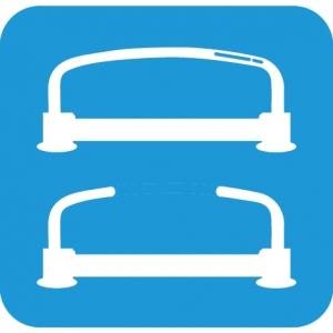 Maniglione di spinta chiuso per lato testa e per lato piedi Barelle SLIM